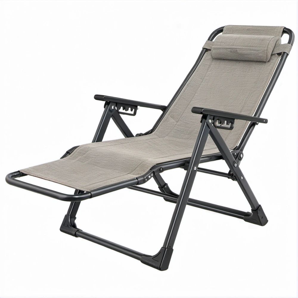Klappbarer Relaxsessel mit Liegefunktion, Taupe/Schwarz, 90 x 65 x 110 cm