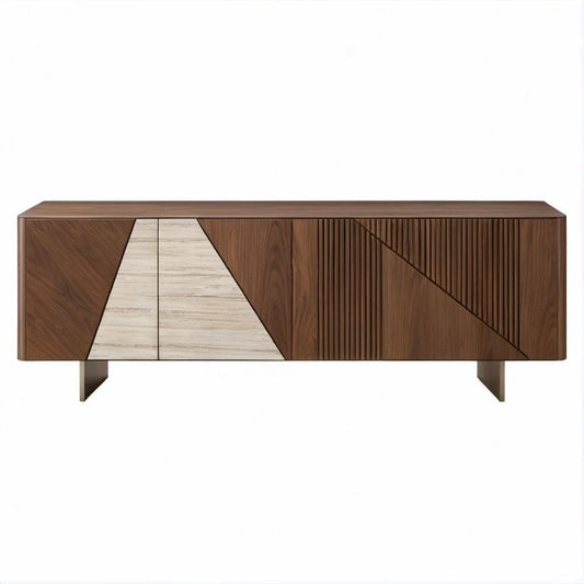 TV-Möbel aus MDF mit Walnussdekor in Walnussbraun, Beige und Dunkelbraun, 180 x 40 x 60 cm