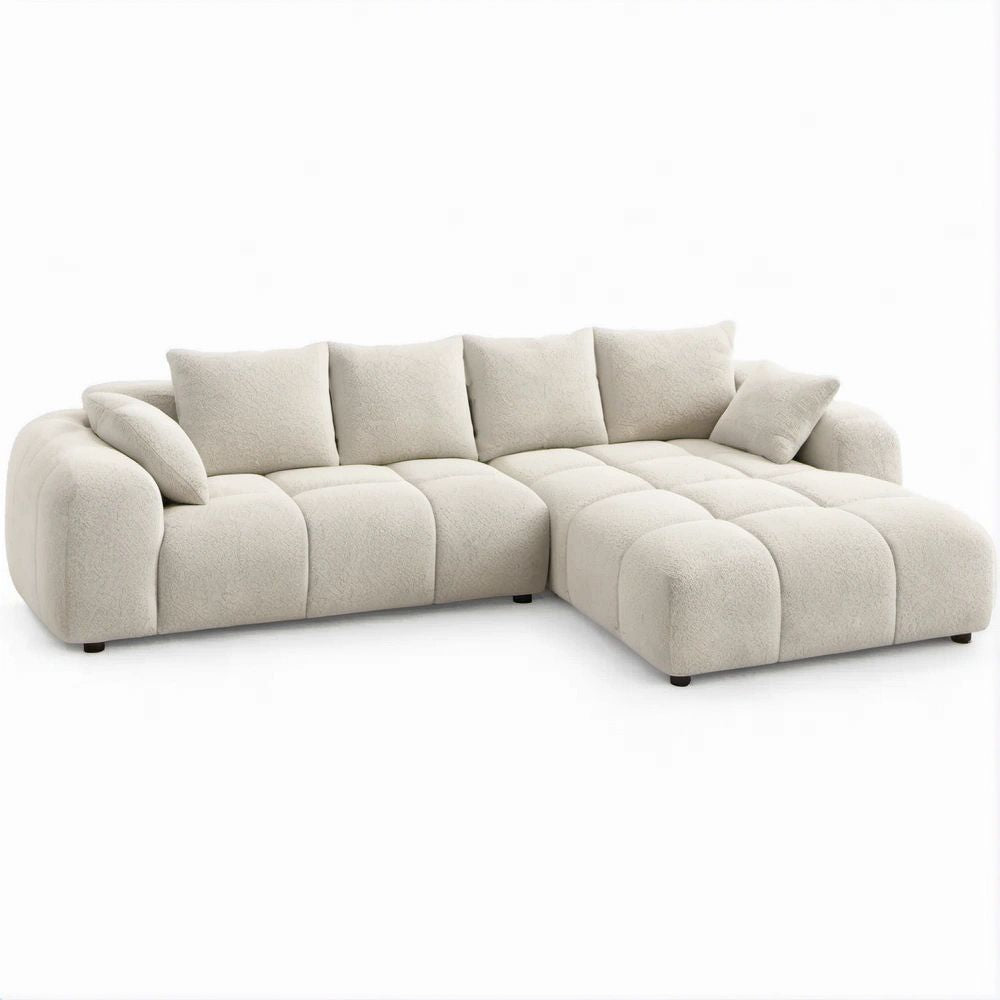 Modulares Ecksofa in L-Form, Creme, 5-Sitzer, 290 x 170 x 75 cm